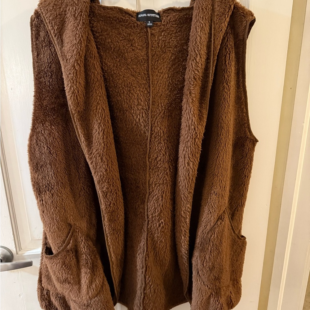 Zenana Outfitters Brown Fleece Vest